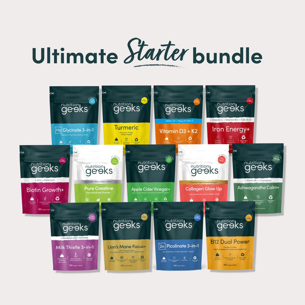 Starter Bundle Ultimate Starter Bundle | Complete Nutrition Geeks Set - Nutrition Geeks